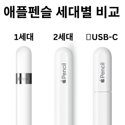 애플 펜슬 USB-C, 1세대, 2세대 비교